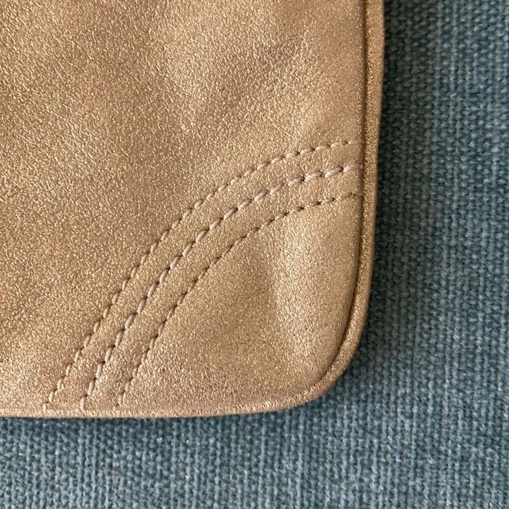 Metallic Coach Wristlet Clutch Purse